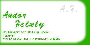 andor helmly business card